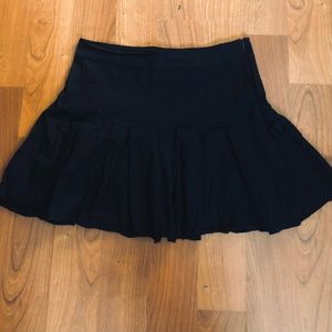 Preppy Black Colored Mini Tennis Skirt With Zipper
